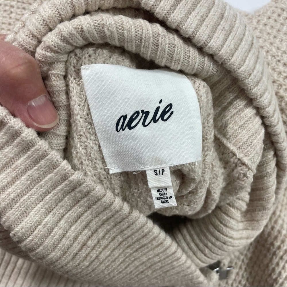 LAST ONE! NWOT Aerie CozyUp Waffle Quarter Zip Sweater - Picture 6 of 8